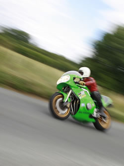 Classic Motorcycle at speed
