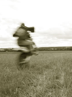 A Harris motorcycle in the Cotswolds