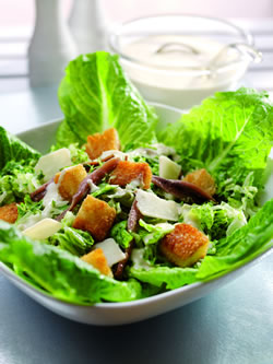 Dressed Caesar salad